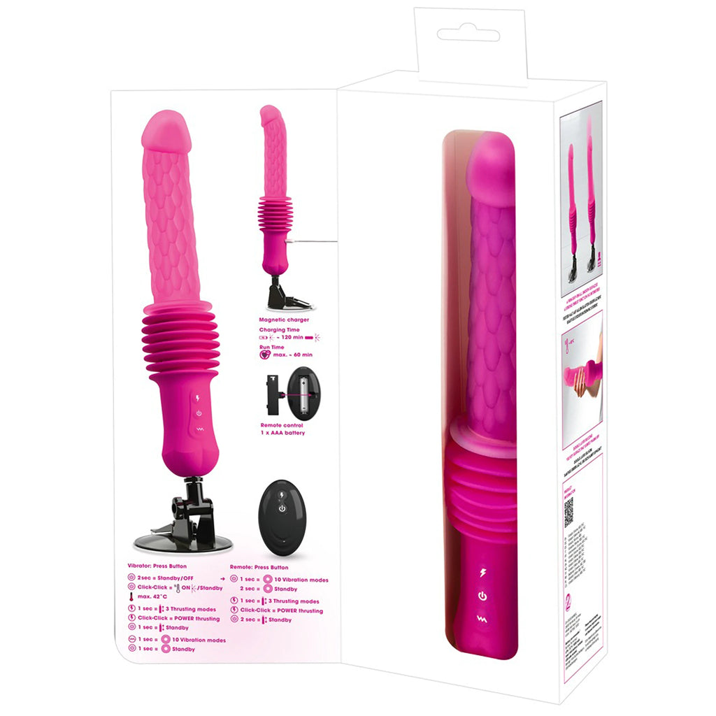 Vibrador de Vaivém de Silicone com Aquecimento, Ventosa e Comando