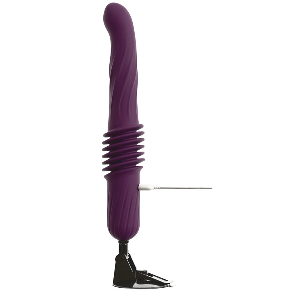 Vibrador de Vaivém de Silicone com Aquecimento, Ventosa e Comando - Roxo