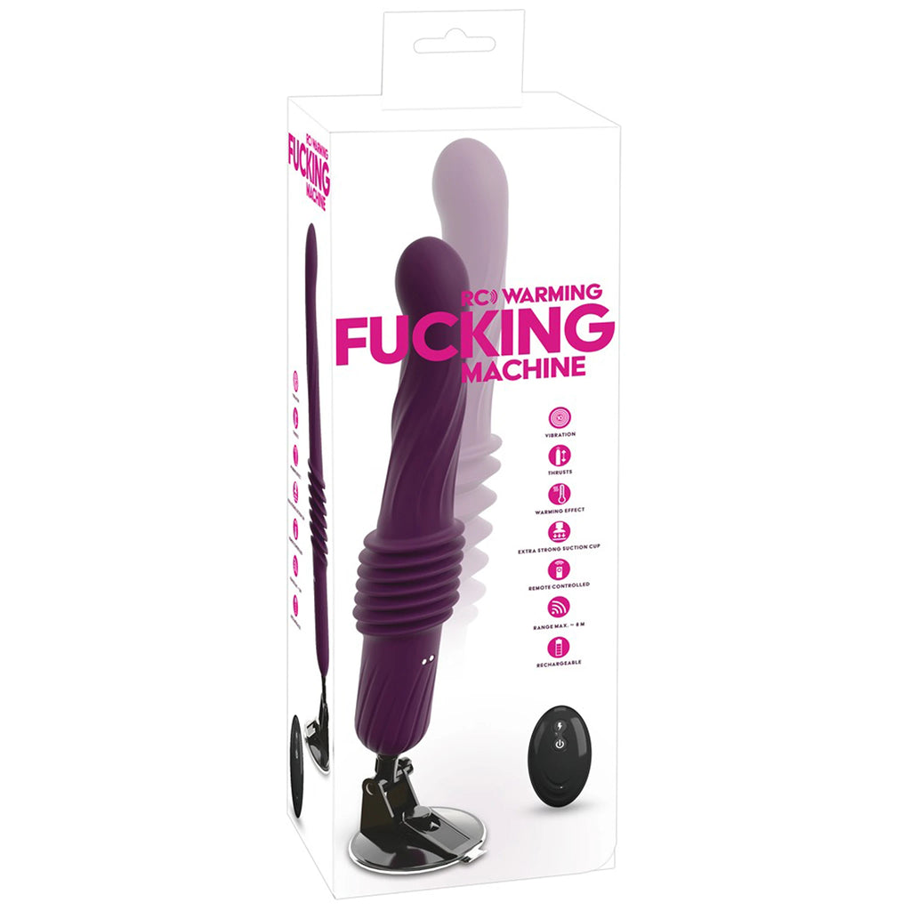 Vibrador de Vaivém de Silicone com Aquecimento, Ventosa e Comando - Roxo
