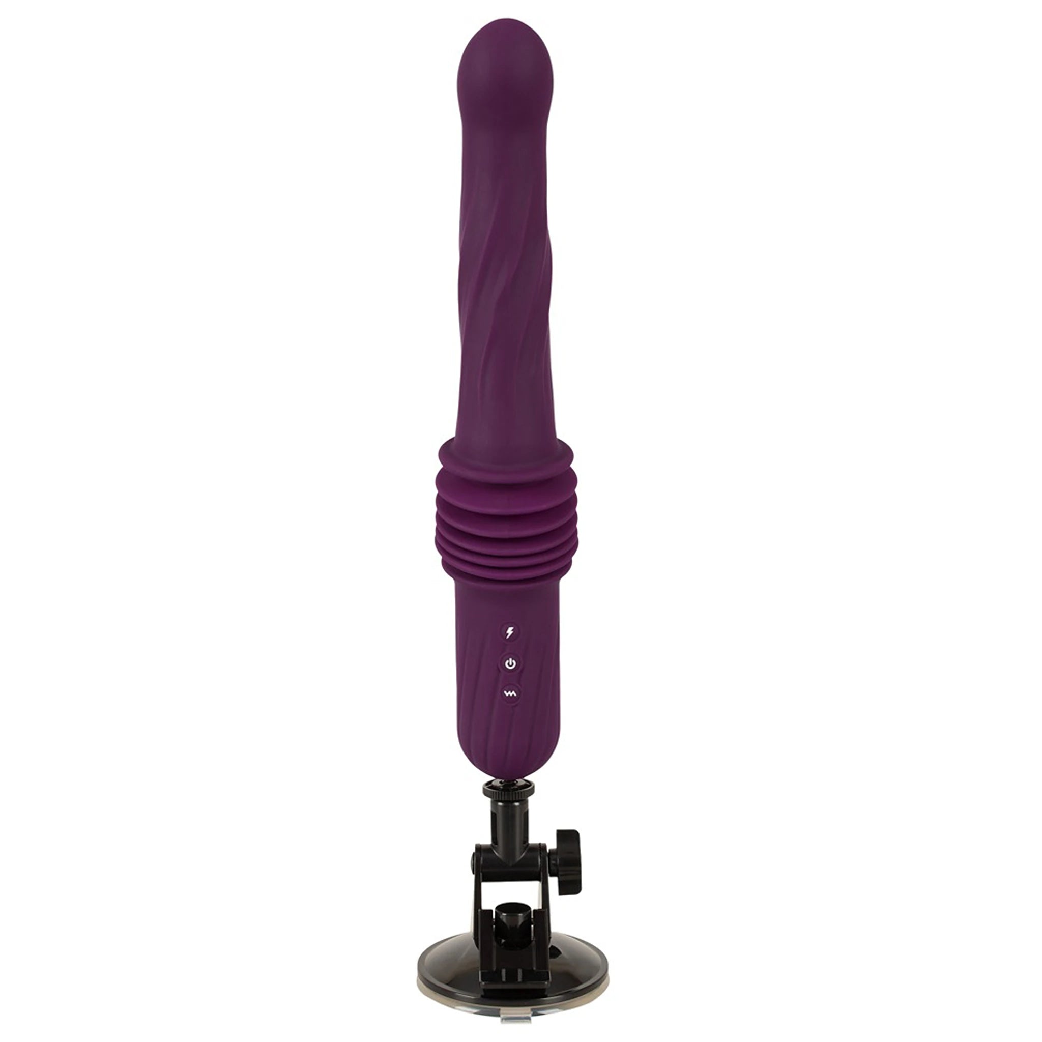 Vibrador de Vaivém de Silicone com Aquecimento, Ventosa e Comando - Roxo