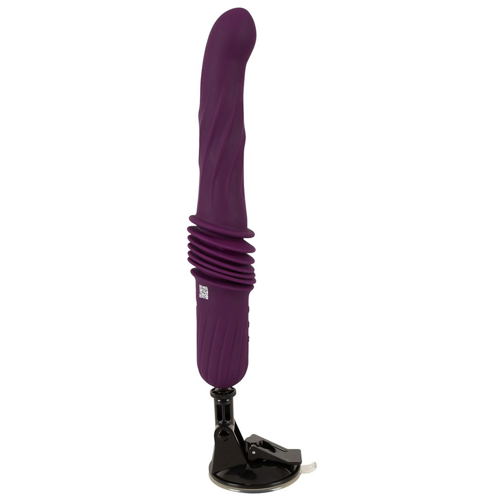Vibrador de Vaivém de Silicone com Aquecimento, Ventosa e Comando - Roxo