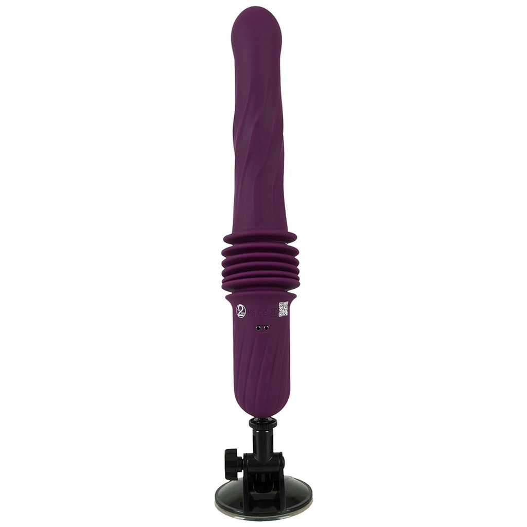 Vibrador de Vaivém de Silicone com Aquecimento, Ventosa e Comando - Roxo
