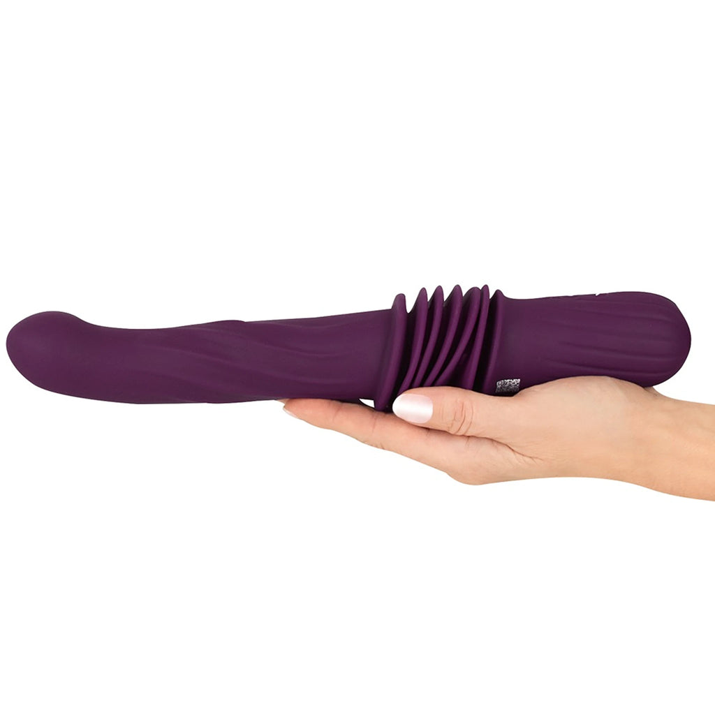 Vibrador de Vaivém de Silicone com Aquecimento, Ventosa e Comando - Roxo