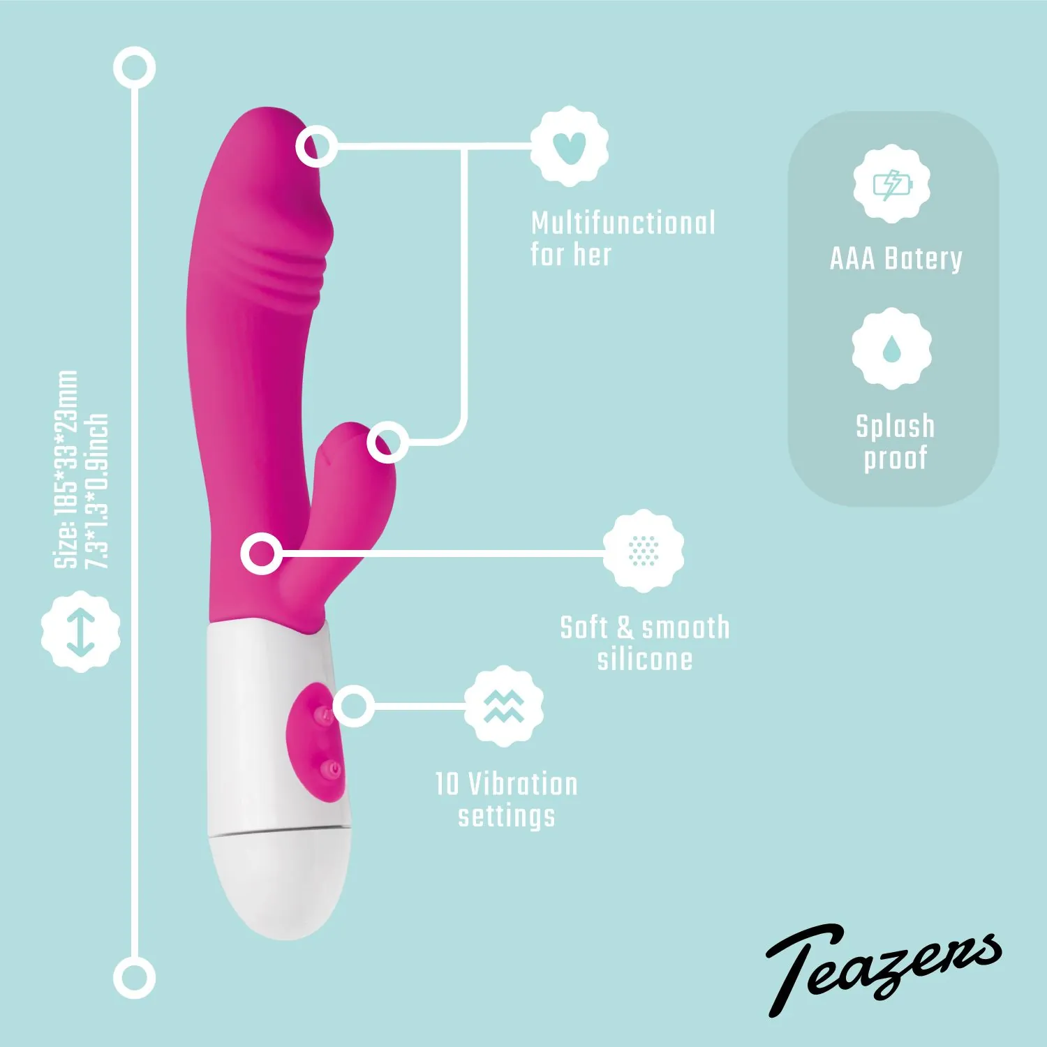 Vibrador Rabbit Realista Teazers (Rosa) - Image 5